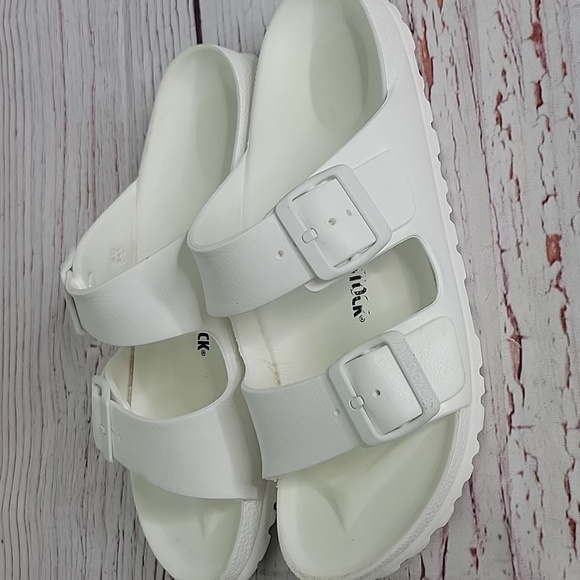 Birkenstock White Double Strap Sandals Women's Size 7.5 - Picture 2 of 9